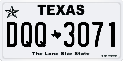 TX license plate DQQ3071