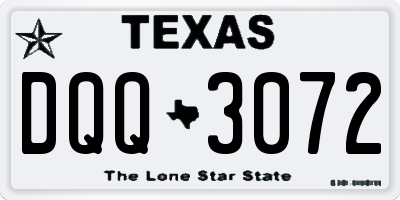 TX license plate DQQ3072