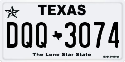 TX license plate DQQ3074