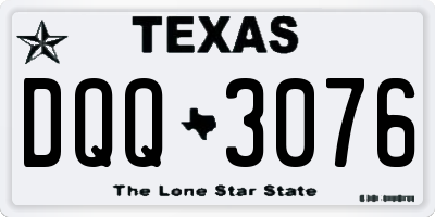 TX license plate DQQ3076