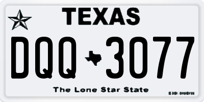 TX license plate DQQ3077