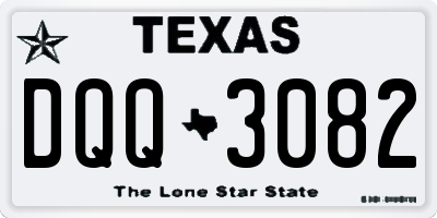 TX license plate DQQ3082