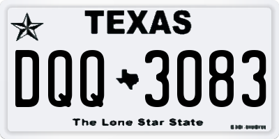 TX license plate DQQ3083