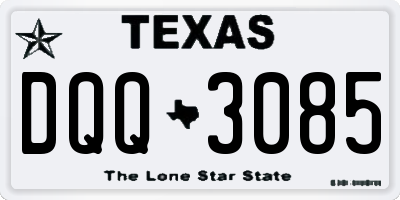 TX license plate DQQ3085