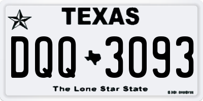 TX license plate DQQ3093