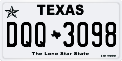 TX license plate DQQ3098