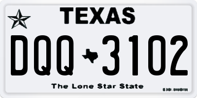TX license plate DQQ3102