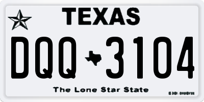 TX license plate DQQ3104