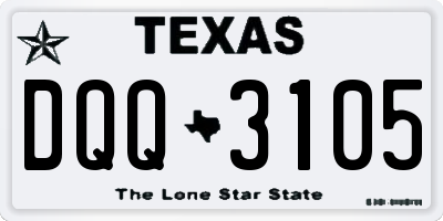 TX license plate DQQ3105