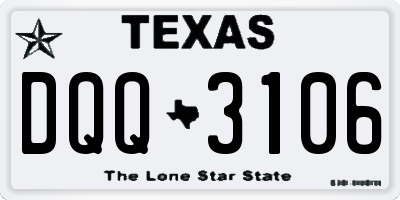 TX license plate DQQ3106