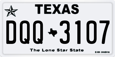 TX license plate DQQ3107