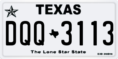 TX license plate DQQ3113