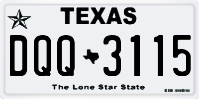 TX license plate DQQ3115