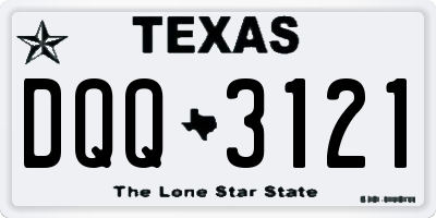 TX license plate DQQ3121