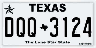 TX license plate DQQ3124