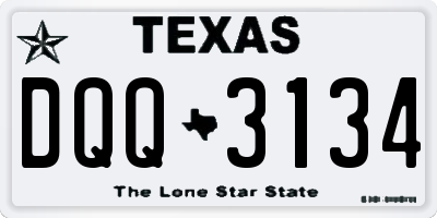 TX license plate DQQ3134