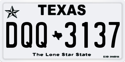 TX license plate DQQ3137