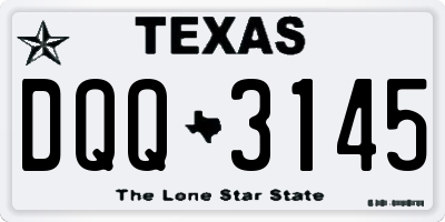 TX license plate DQQ3145