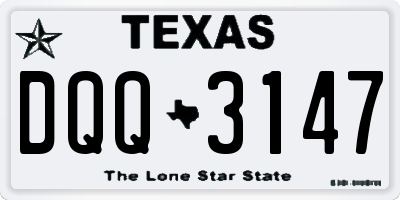 TX license plate DQQ3147