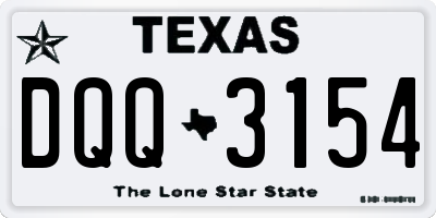 TX license plate DQQ3154