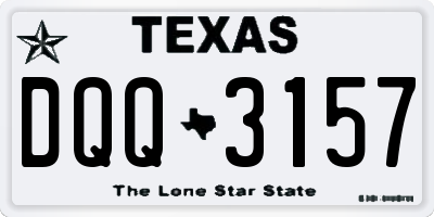 TX license plate DQQ3157