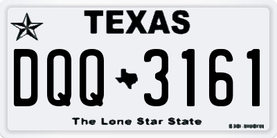 TX license plate DQQ3161