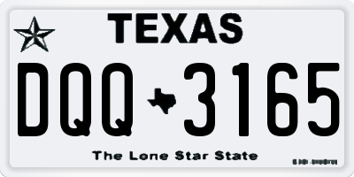 TX license plate DQQ3165
