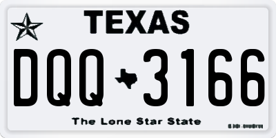 TX license plate DQQ3166