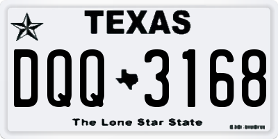 TX license plate DQQ3168