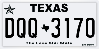 TX license plate DQQ3170