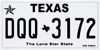 TX license plate DQQ3172