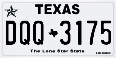 TX license plate DQQ3175
