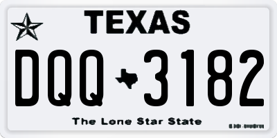 TX license plate DQQ3182