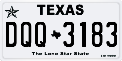 TX license plate DQQ3183