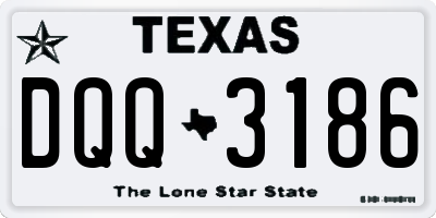 TX license plate DQQ3186