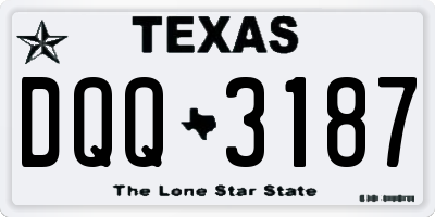 TX license plate DQQ3187