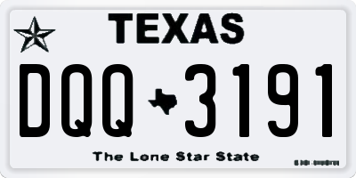 TX license plate DQQ3191