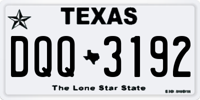 TX license plate DQQ3192