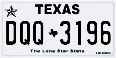 TX license plate DQQ3196