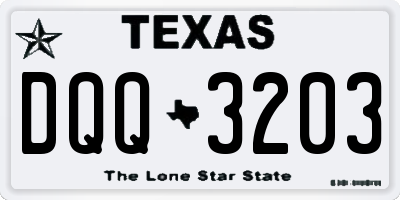 TX license plate DQQ3203