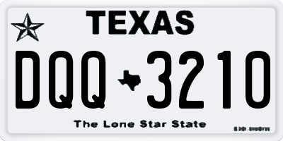 TX license plate DQQ3210
