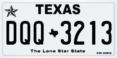 TX license plate DQQ3213