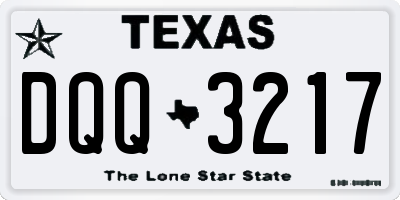 TX license plate DQQ3217