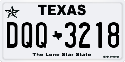 TX license plate DQQ3218