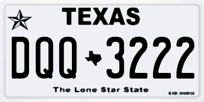 TX license plate DQQ3222