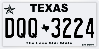 TX license plate DQQ3224