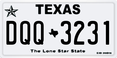 TX license plate DQQ3231