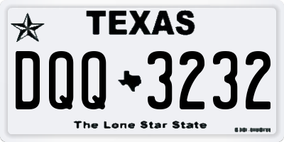 TX license plate DQQ3232