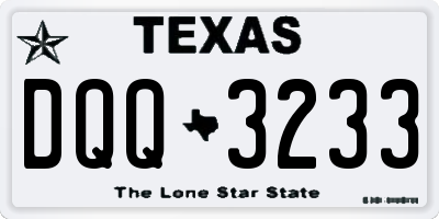 TX license plate DQQ3233