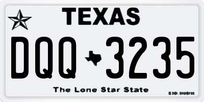 TX license plate DQQ3235